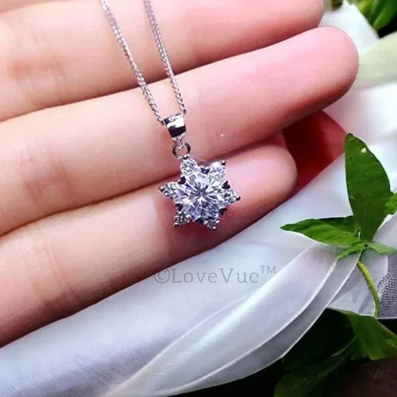 Certified 1ct. t.w. Diamond Star of David Brilliant Cut Necklace VVS1 - Picture 6 of 16